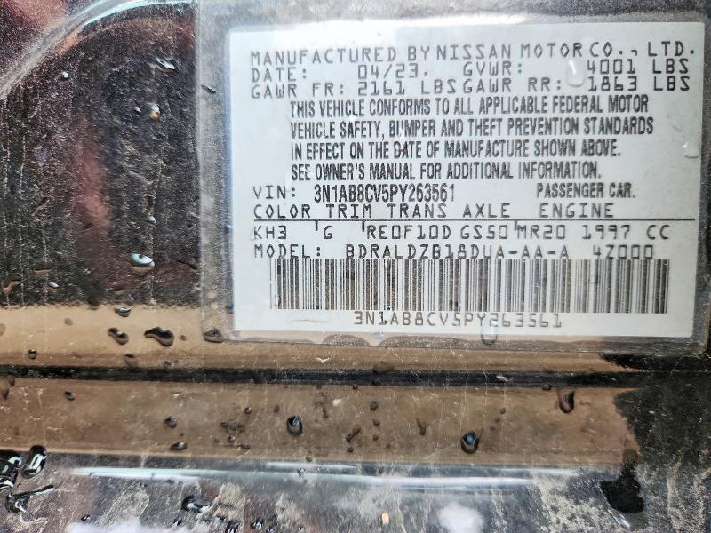 Продаж на аукціоні авто 2023 Nissan Sentra, vin: 3N1AB8CV5PY263561, номер лоту: 55788356