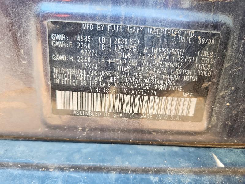 Продаж на аукціоні авто 2010 Subaru Outback, vin: 4S4BRBHC4A3312178, номер лоту: 57024406