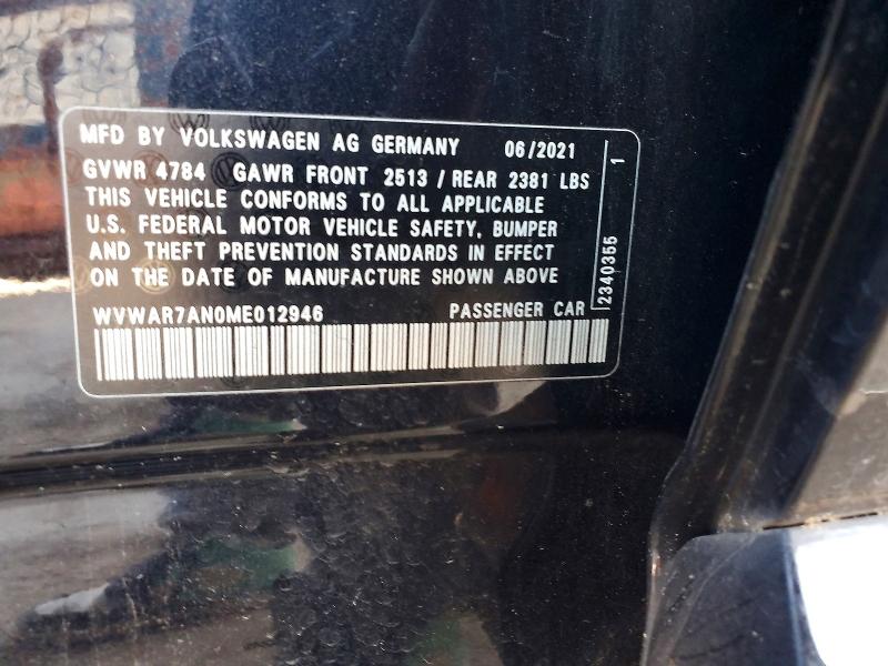 Продажа на аукционе авто 2021 Volkswagen Arteon, vin: WVWAR7AN0ME012946, номер лота: 55060166