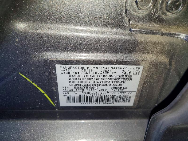 Aukcja sprzedaży 2025 Nissan Sentra, vin: 3N1AB8CV8SY304449, numer aukcji: 58484056