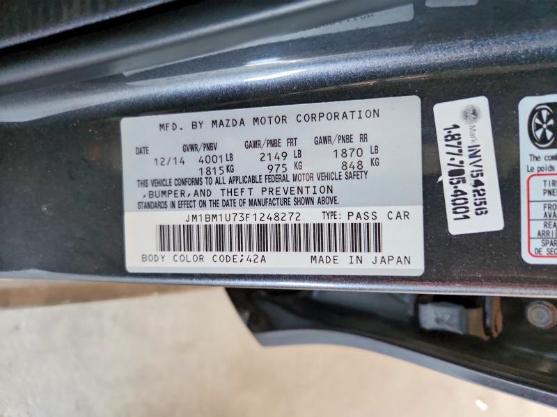 Aukcja sprzedaży 2015 Mazda 3, vin: JM1BM1U73F1248272, numer aukcji: 56366146