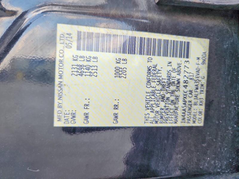 Продаж на аукціоні авто 2014 Nissan Maxima, vin: 1N4AA5APXEC482773, номер лоту: 56061786