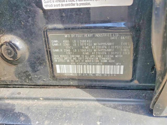 Aukcja sprzedaży 2011 Subaru Outback, vin: 4S4BRBCC1B3415406, numer aukcji: 58911146