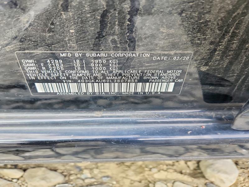 2020 Subaru Impreza მანქანა იყიდება აუქციონზე, vin: 4S3GKAU60L3607855, აუქციონის ნომერი: 56752966