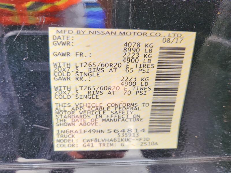 Продажа на аукционе авто 2017 Nissan Titan Xd, vin: 1N6BA1F49HN564814, номер лота: 57590936