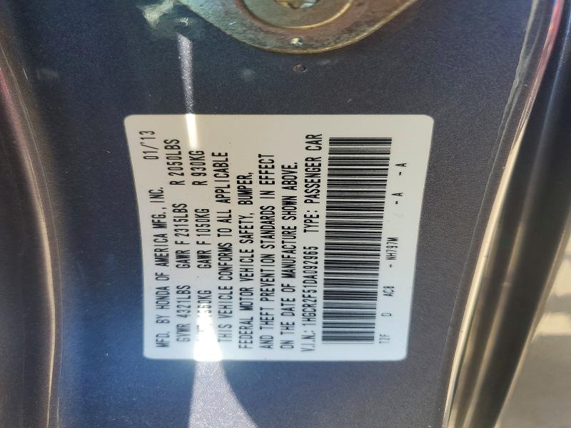 Aukcja sprzedaży 2013 Honda Accord, vin: 1HGCR2F51DA092965, numer aukcji: 58691876