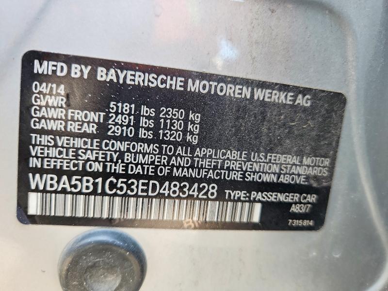 Продажа на аукционе авто 2014 Bmw 535, vin: WBA5B1C53ED483428, номер лота: 58638306