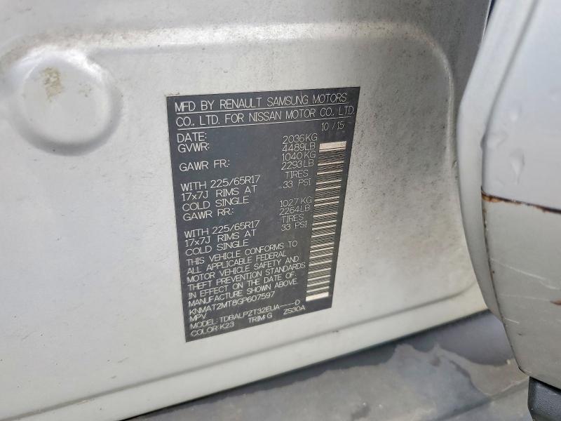 56138676 :رقم المزاد ، KNMAT2MT8GP607597 vin ، 2016 Nissan Rogue مزاد بيع