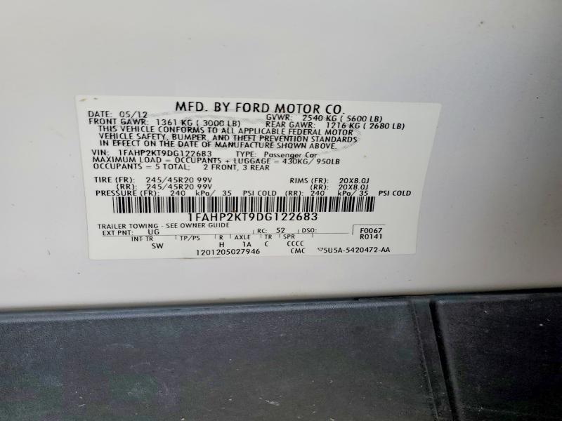 Aukcja sprzedaży 2013 Ford Taurus, vin: 1FAHP2KT9DG122683, numer aukcji: 57591176