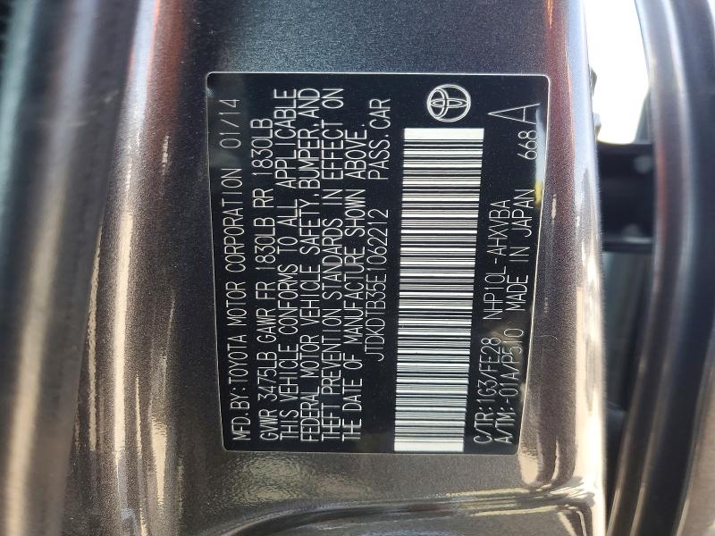 Продажа на аукционе авто 2014 Toyota Prius C, vin: JTDKDTB35E1062212, номер лота: 57936496