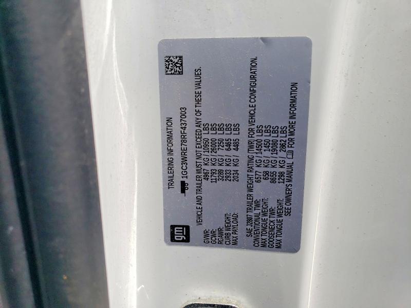 2024 Chevrolet Silverado მანქანა იყიდება აუქციონზე, vin: 1GC3WRE78RF437003, აუქციონის ნომერი: 57328326