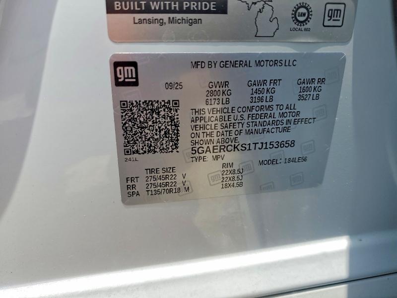 56312916 :رقم المزاد ، 5GAERCKS1TJ153658 vin ، 2026 Buick Enclave مزاد بيع