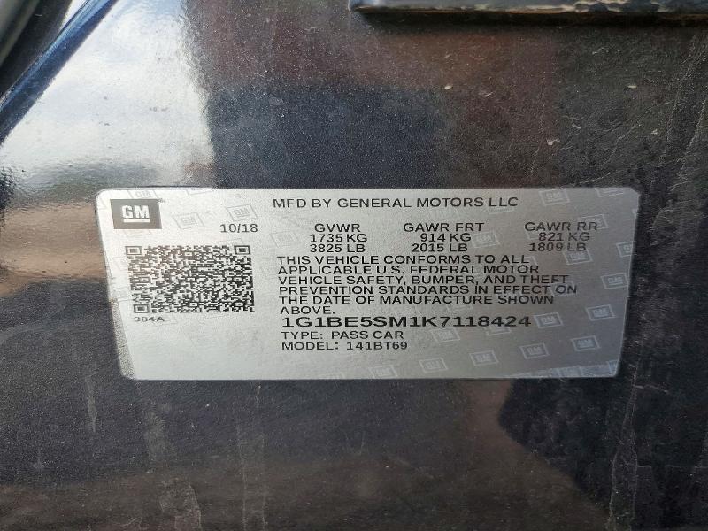56546436 :رقم المزاد ، 1G1BE5SM1K7118424 vin ، 2019 Chevrolet Cruze مزاد بيع
