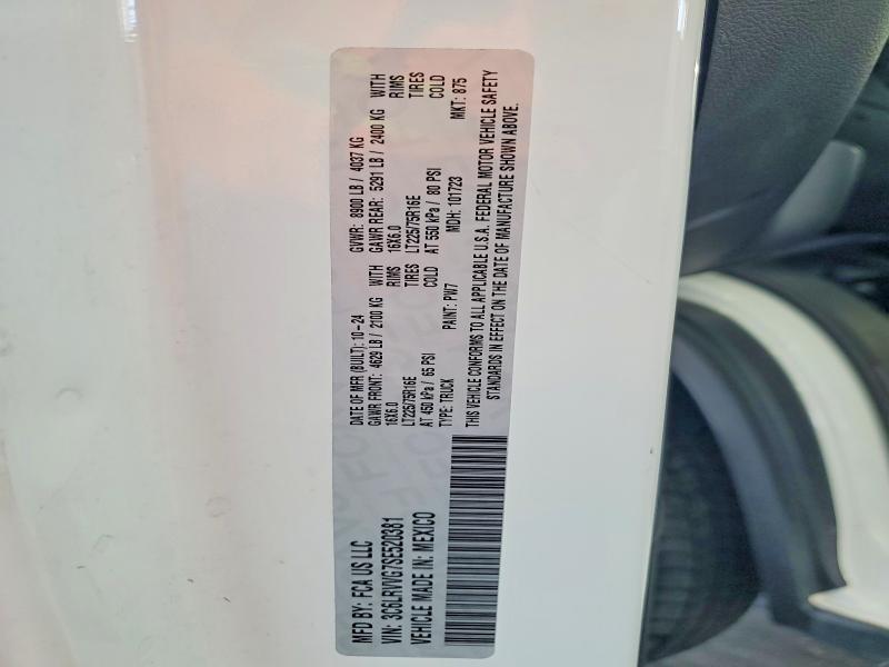 57180476 :رقم المزاد ، 3C6LRVVG7SE520381 vin ، 2025 Ram Promaster 2500 مزاد بيع