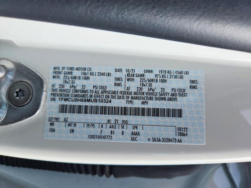 Aukcja sprzedaży 2021 Ford Escape, vin: 1FMCU0H69MUB10324, numer aukcji: 56862836