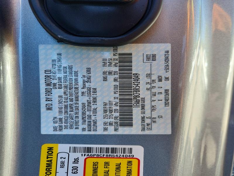 Продажа на аукционе авто 2024 Ford Mustang, vin: 1FA6P8CF8R5424049, номер лота: 56312796