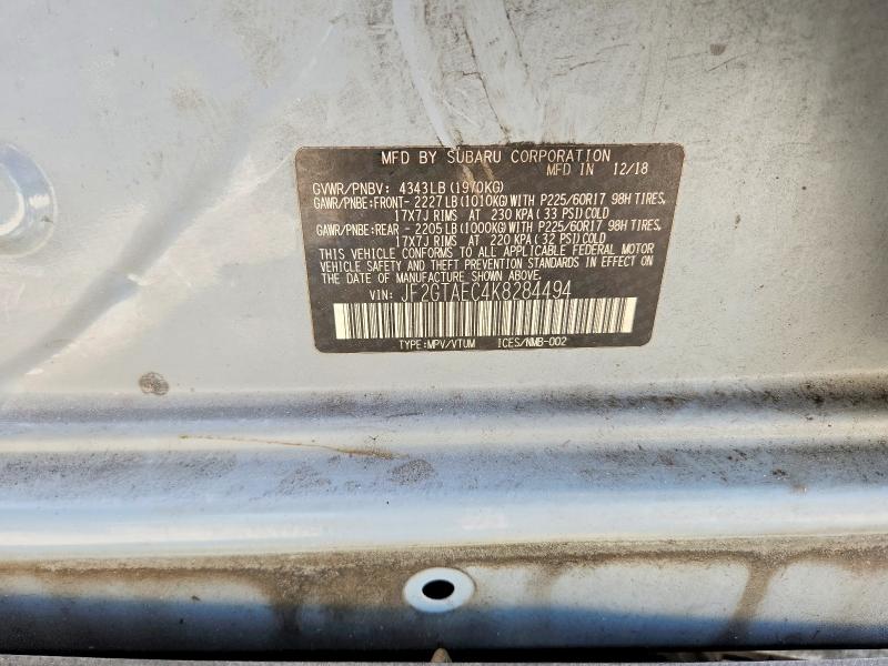 Aukcja sprzedaży 2019 Subaru Crosstrek, vin: JF2GTAEC4K8284494, numer aukcji: 85993295
