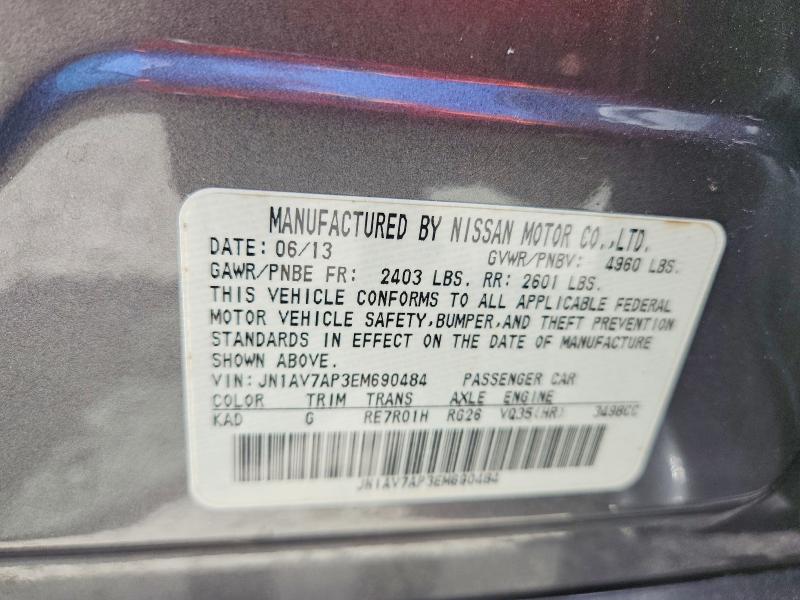Продаж на аукціоні авто 2014 Infiniti Q50 Hybrid, vin: JN1AV7AP3EM690484, номер лоту: 54135046
