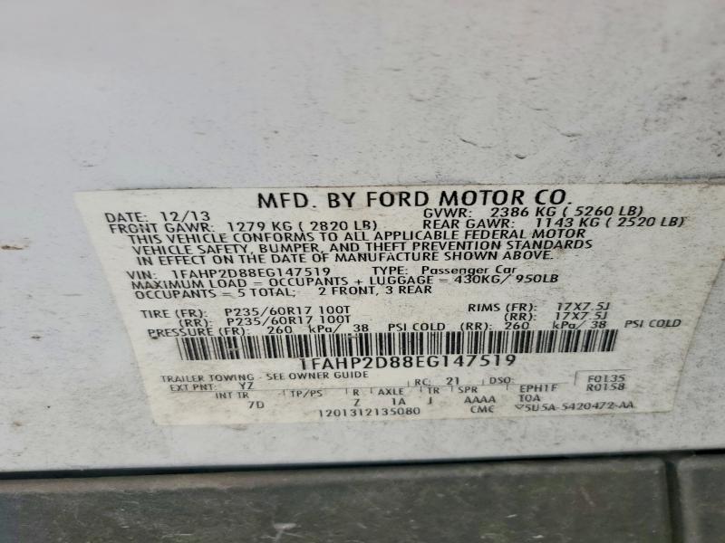 Aukcja sprzedaży 2014 Ford Taurus, vin: 1FAHP2D88EG147519, numer aukcji: 58183606