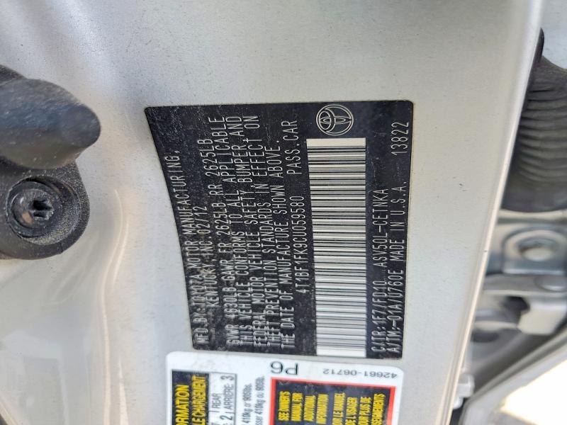Продаж на аукціоні авто 2012 Toyota Camry, vin: 4T1BF1FK9CU059580, номер лоту: 55959926