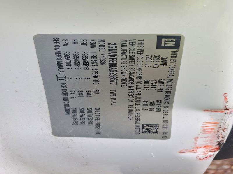 58786506 :رقم المزاد ، 3GNVKFE08AG238677 vin ، 2010 Chevrolet Avalanche مزاد بيع