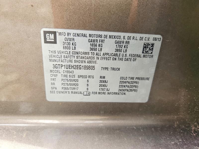 2014 Gmc Sierra მანქანა იყიდება აუქციონზე, vin: 3GTP1UEH2EG189805, აუქციონის ნომერი: 58294496