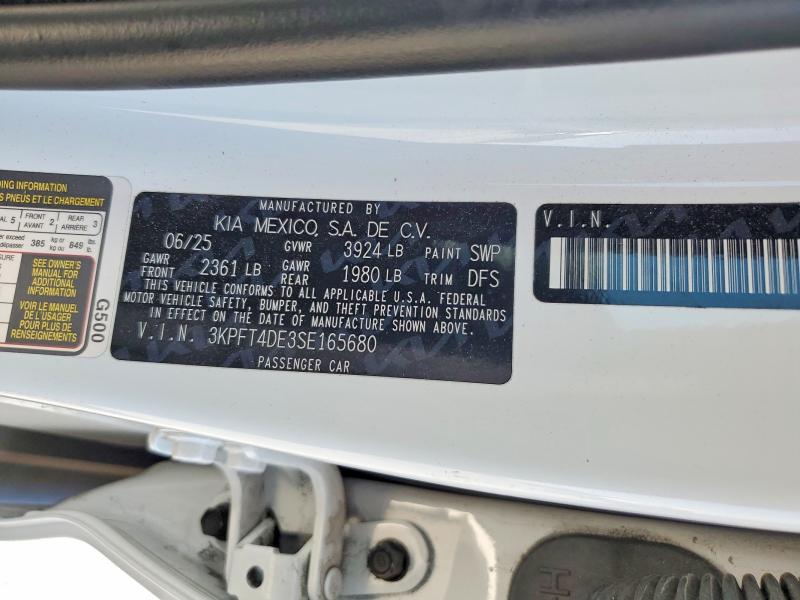 Продаж на аукціоні авто 2025 Kia K4, vin: 3KPFT4DE3SE165680, номер лоту: 56887876