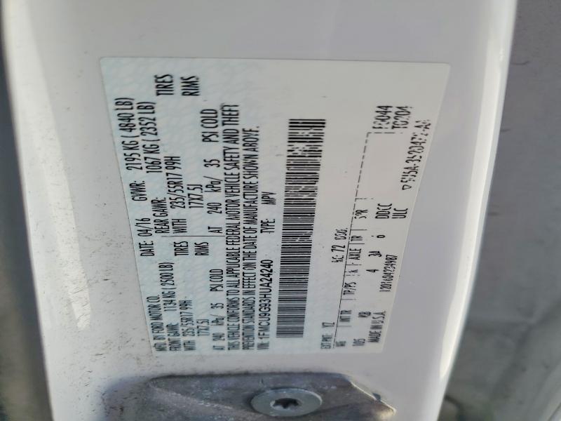 55767486 :رقم المزاد ، 1FMCU9G93HUA24240 vin ، 2017 Ford Escape مزاد بيع