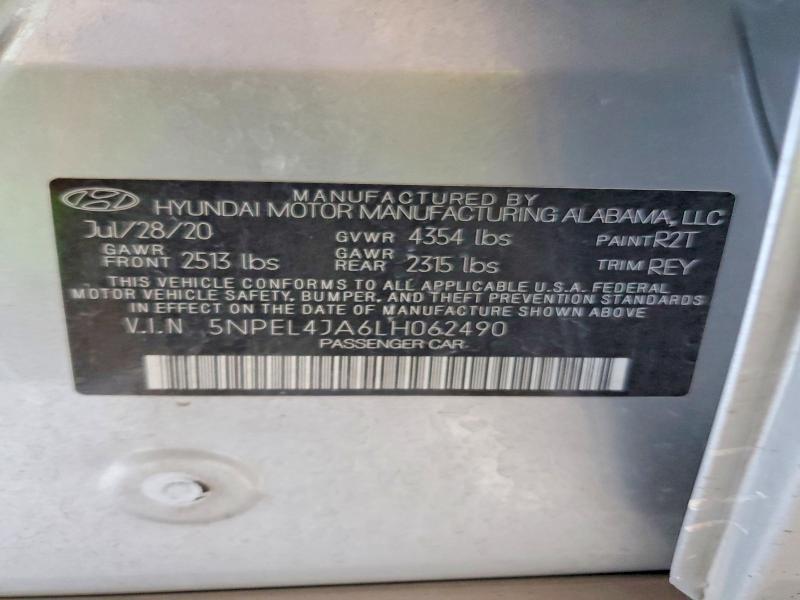 Продажа на аукционе авто 2020 Hyundai Sonata, vin: 5NPEL4JA6LH062490, номер лота: 58246696