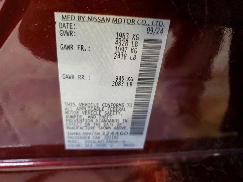 Продажа на аукционе авто 2025 Nissan Altima, vin: 1N4BL4DV7SN324460, номер лота: 57066066
