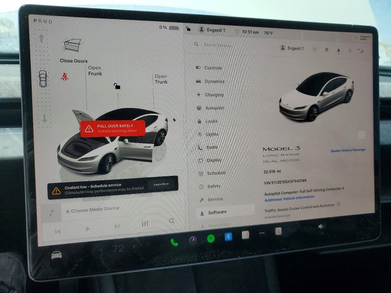 Aukcja sprzedaży 2025 Tesla Model 3, vin: 5YJ3E1EBXSF943189, numer aukcji: 52018116