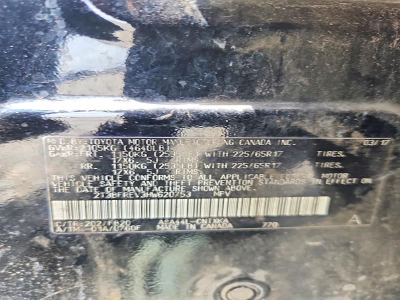 56406706 :رقم المزاد ، 2T3BFREV3HW620753 vin ، 2017 Toyota Rav4 مزاد بيع