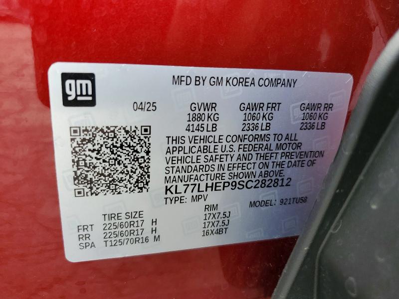 57906486 :رقم المزاد ، KL77LHEP9SC282812 vin ، 2025 Chevrolet Trax مزاد بيع