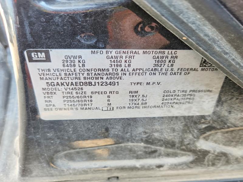 59552556 :رقم المزاد ، 5GAKVAED8BJ123491 vin ، 2011 Buick Enclave مزاد بيع