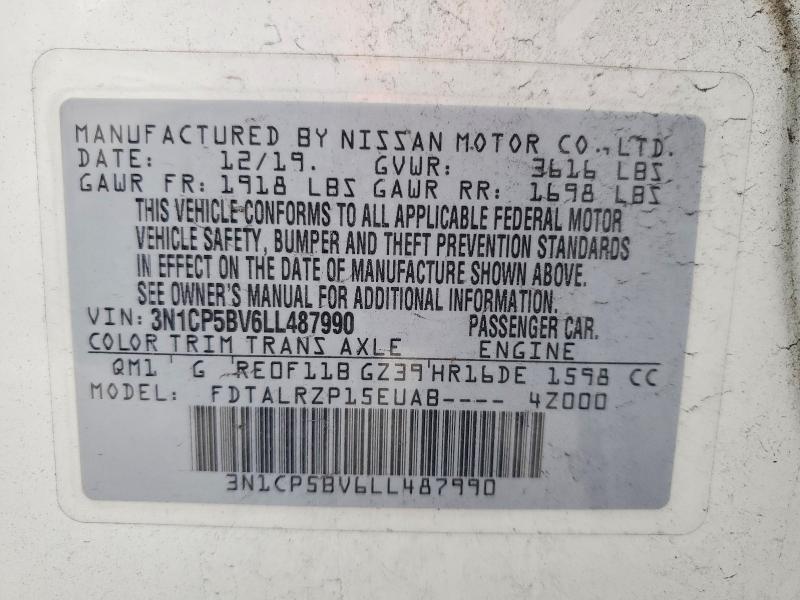Продаж на аукціоні авто 2020 Nissan Kicks, vin: 3N1CP5BV6LL487990, номер лоту: 57675606