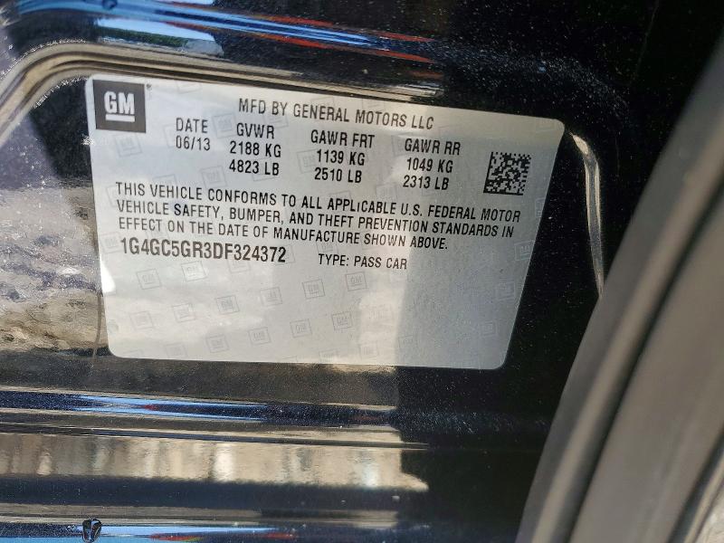 2013 Buick Lacrosse მანქანა იყიდება აუქციონზე, vin: 1G4GC5GR3DF324372, აუქციონის ნომერი: 55248436