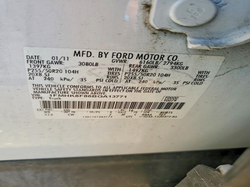55717626 :رقم المزاد ، 1FMHK8F86BGA13771 vin ، 2011 Ford Explorer مزاد بيع