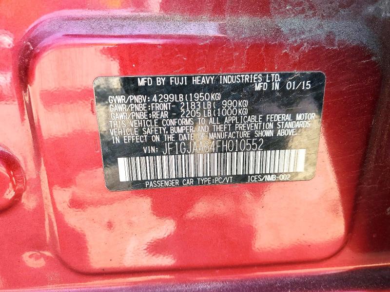 56574496 :رقم المزاد ، JF1GJAA64FH010552 vin ، 2015 Subaru Impreza مزاد بيع