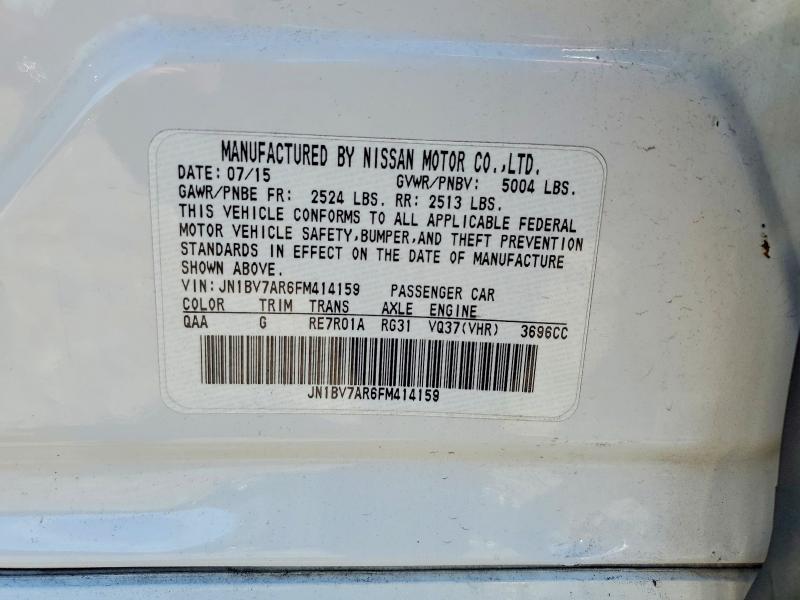 Продажа на аукционе авто 2015 Infiniti Q50, vin: JN1BV7AR6FM414159, номер лота: 58096616