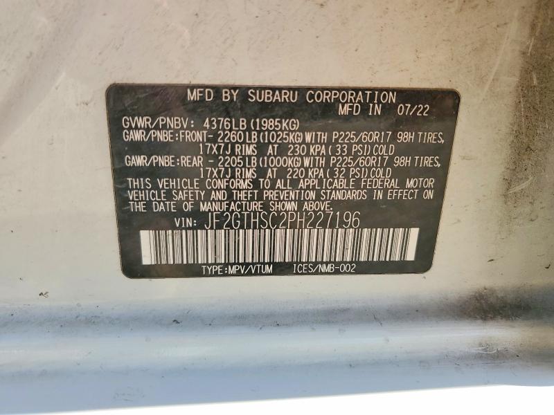 Продажа на аукционе авто 2023 Subaru Crosstrek, vin: JF2GTHSC2PH227196, номер лота: 55885306