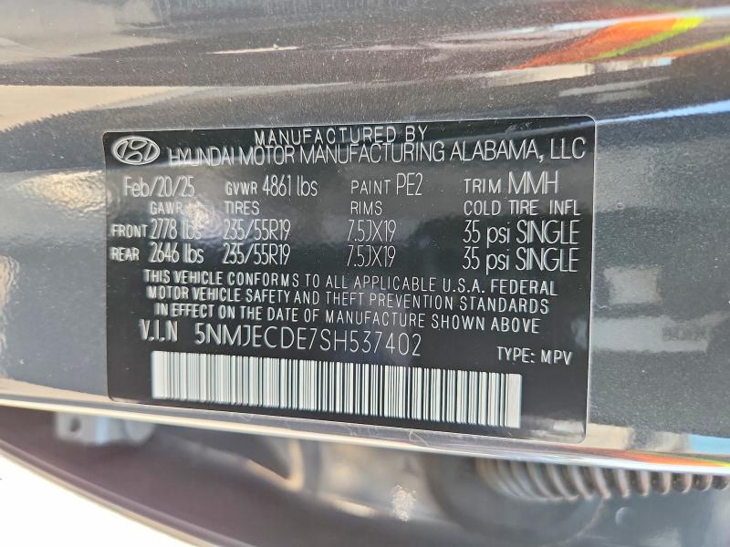Aukcja sprzedaży 2025 Hyundai Tucson, vin: 5NMJECDE7SH537402, numer aukcji: 58930066