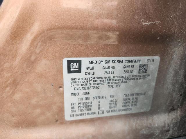 Aukcja sprzedaży 2016 Buick Encore, vin: KL4CJASBXGB749072, numer aukcji: 57610466