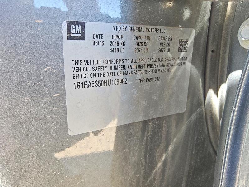 59187406 :رقم المزاد ، 1G1RA6S50HU103982 vin ، 2017 Chevrolet Volt مزاد بيع
