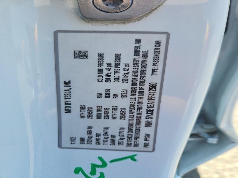 2023 Tesla Model 3 მანქანა იყიდება აუქციონზე, vin: 5YJ3E1EA1PF412560, აუქციონის ნომერი: 55996646