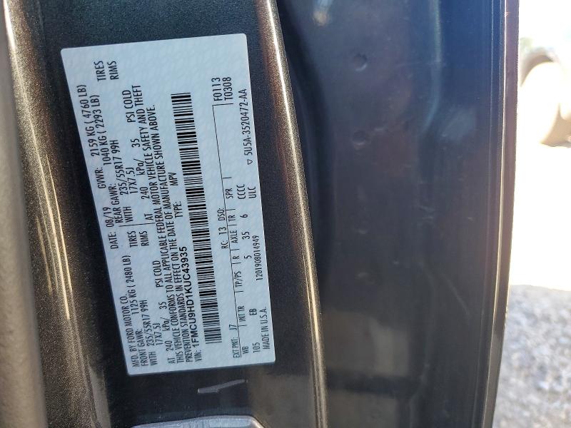 Продаж на аукціоні авто 2019 Ford Escape, vin: 1FMCU9HD1KUC43935, номер лоту: 55523846