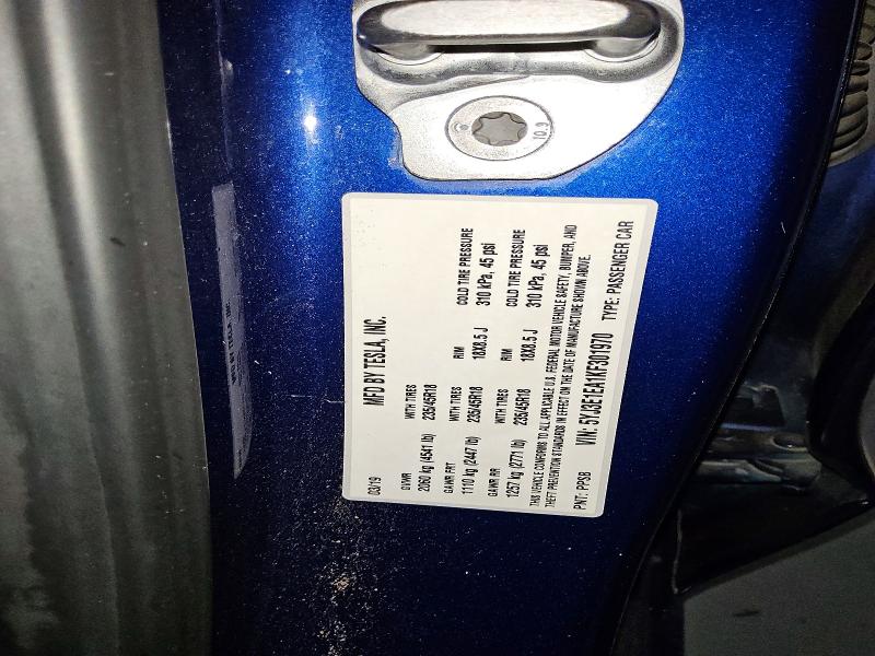 56054406 :رقم المزاد ، 5YJ3E1EA1KF301970 vin ، 2019 Tesla Model 3 مزاد بيع