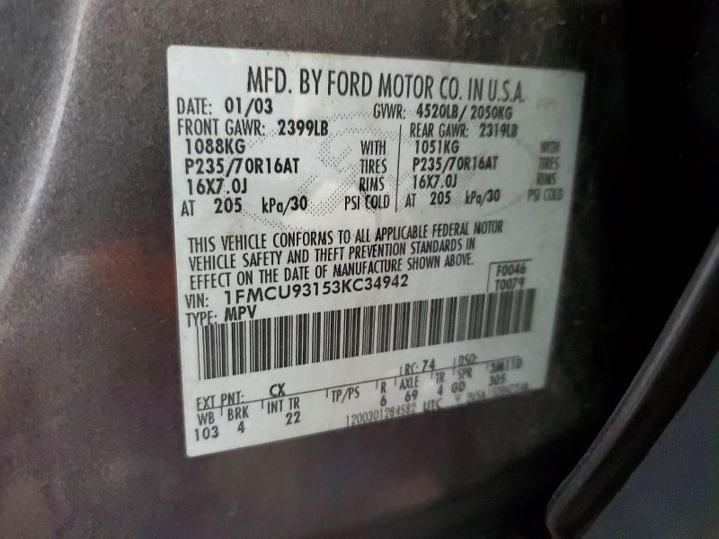 Продажа на аукционе авто 2003 Ford Escape, vin: 1FMCU93153KC34942, номер лота: 56672426