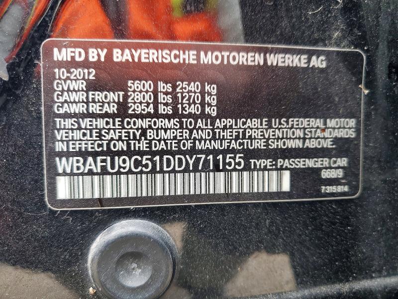 Продажа на аукционе авто 2013 Bmw 550, vin: WBAFU9C51DDY71155, номер лота: 57453966