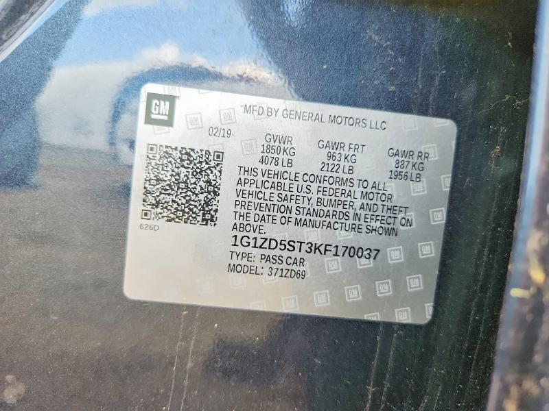 Продажа на аукционе авто 2019 Chevrolet Malibu, vin: 1G1ZD5ST3KF170037, номер лота: 53209736
