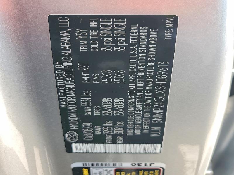 Aukcja sprzedaży 2025 Hyundai Santa Fe, vin: 5NMP24GLXSH089613, numer aukcji: 56829776